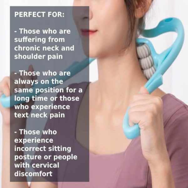 6-Wheel Neck Massager – Pressure Point Tool for Neck, Back & Shoulder Pain Relief (Random Color)