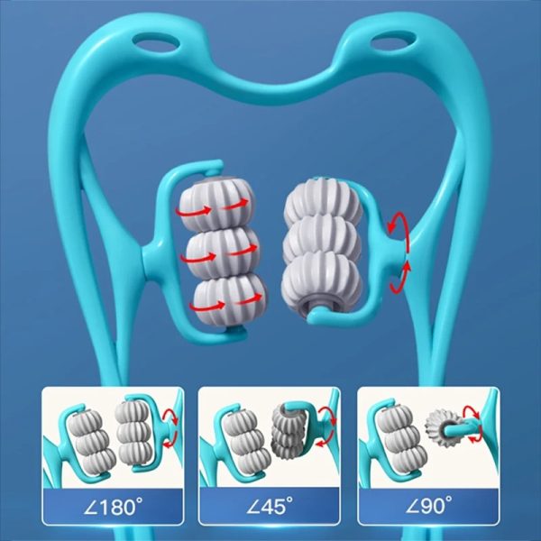 6-Wheel Neck Massager – Pressure Point Tool for Neck, Back & Shoulder Pain Relief (Random Color)