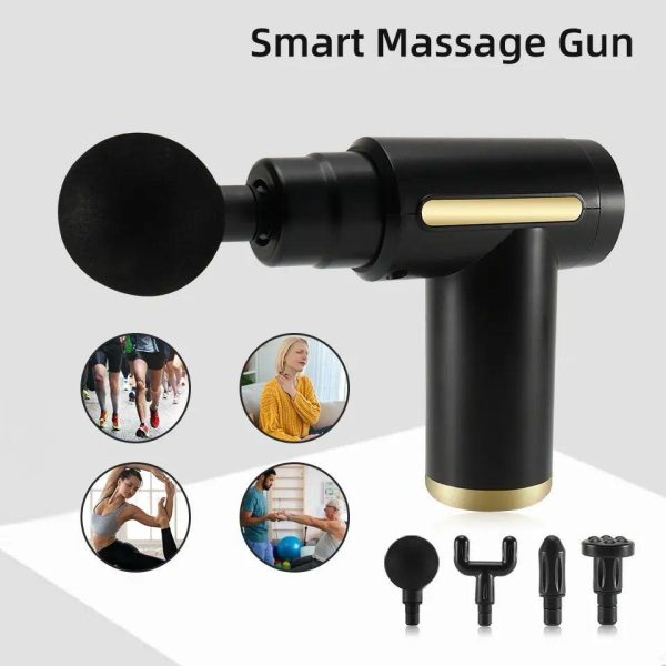 Massage Gun Deep Tissue – Handheld Muscle Massager with 4 Heads | Quiet & Powerful Pain Relief Tool