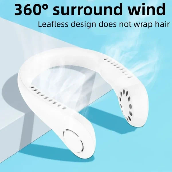 Mini Hanging Neck Fan – 3-Speed Portable USB Fan for Outdoor, Office & Sports (Random Color)