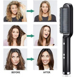 Hair Straightener Brush – Fast Heating Ceramic Hot Comb | Anti-Scald Styling Tool
