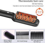 Hair Straightener Brush – Fast Heating Ceramic Hot Comb | Anti-Scald Styling Tool