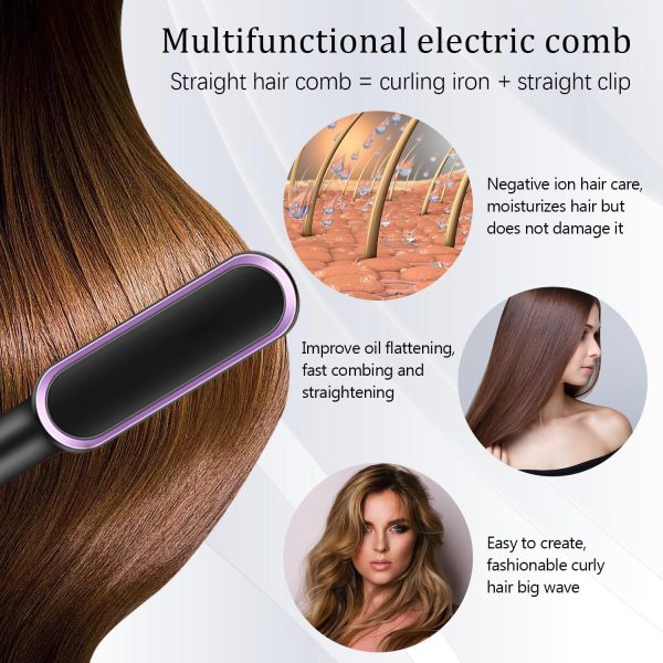 Hair Straightener Brush – Fast Heating Ceramic Hot Comb | Anti-Scald Styling Tool
