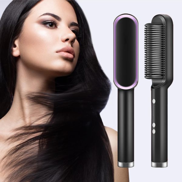 Hair Straightener Brush – Fast Heating Ceramic Hot Comb | Anti-Scald Styling Tool