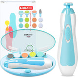 Electric Baby Nail Trimmer & File Kit – Safe, Quiet Clippers with 12 Extra Pads | FANSIDI Infant Nail Care (Blue)