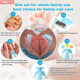 Electric Baby Nail Trimmer & File Kit – Safe, Quiet Clippers with 12 Extra Pads | FANSIDI Infant Nail Care (Blue)