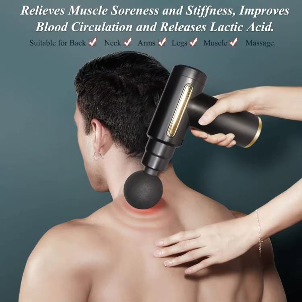 Massage Gun Deep Tissue – Handheld Muscle Massager with 4 Heads | Quiet & Powerful Pain Relief Tool
